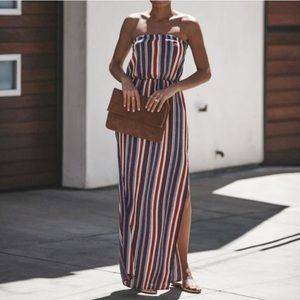 VICI striped strapless Maxi